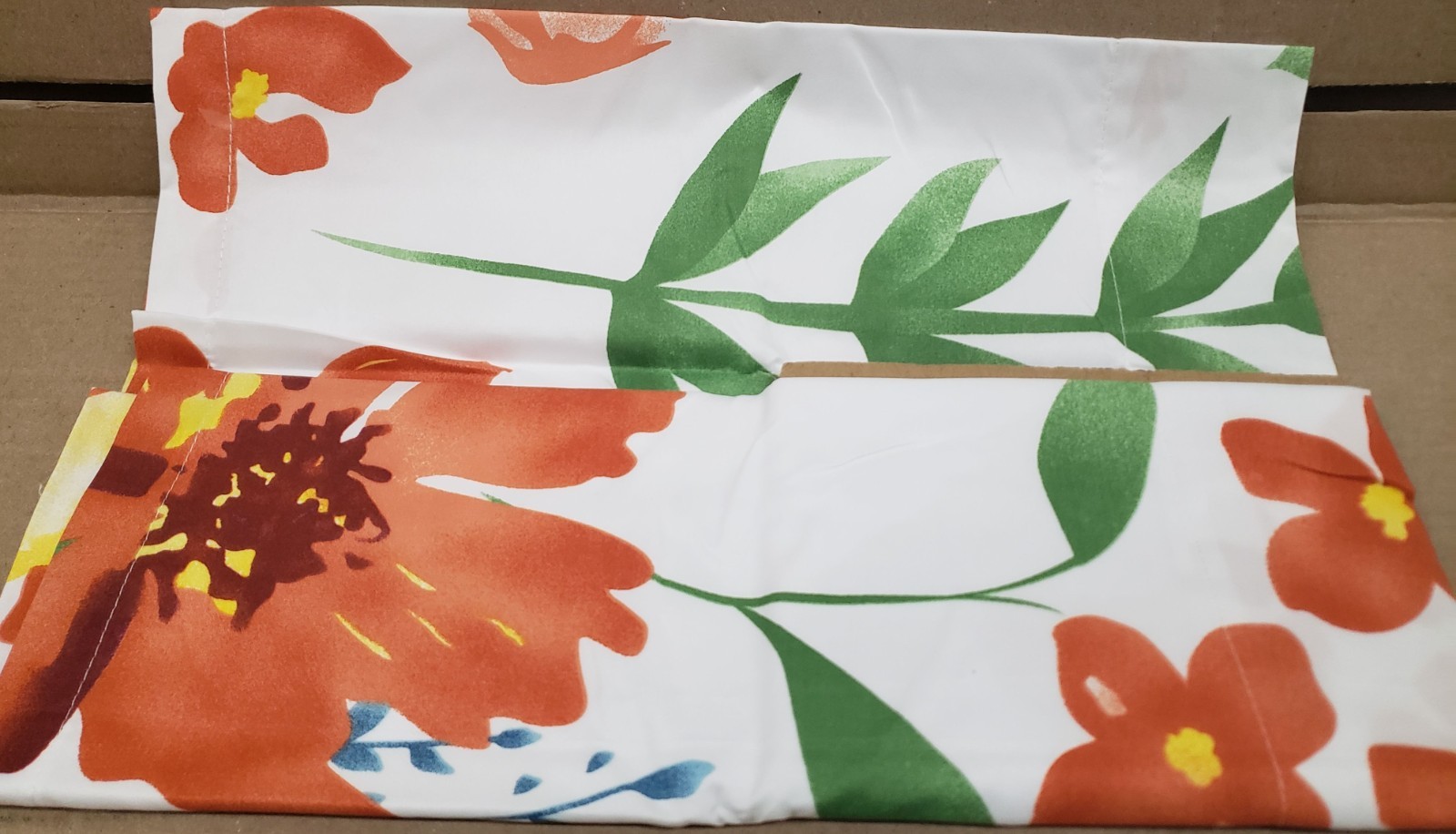 1 Fabric Printed Valance (16″x54″)(no tiers) FLOWERS & LEAVES,GARDEN DELIGHT, LK