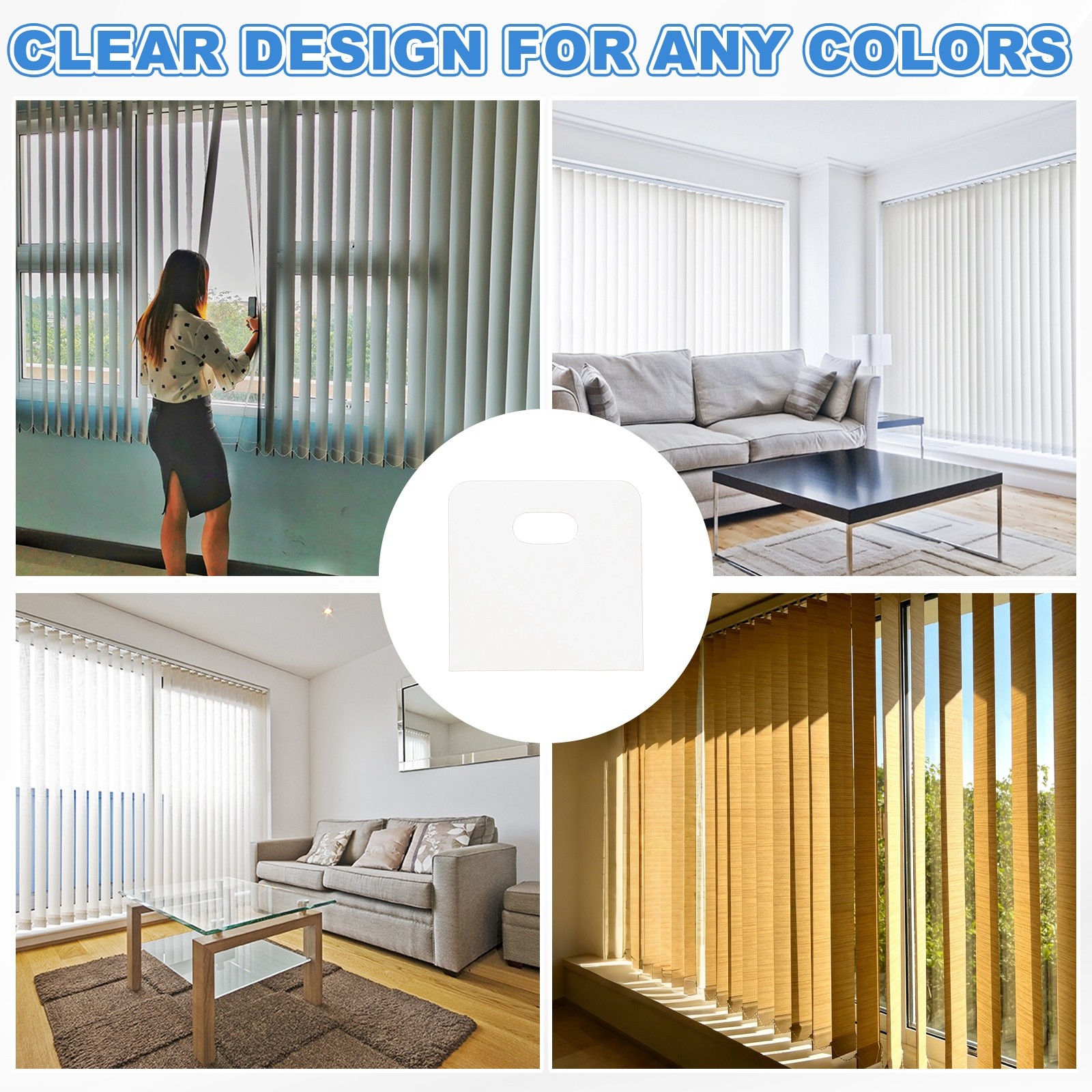 20 Sets (40 Pieces) Clear Vertical Blind Repair Tabs for Damaged Slats & Parts