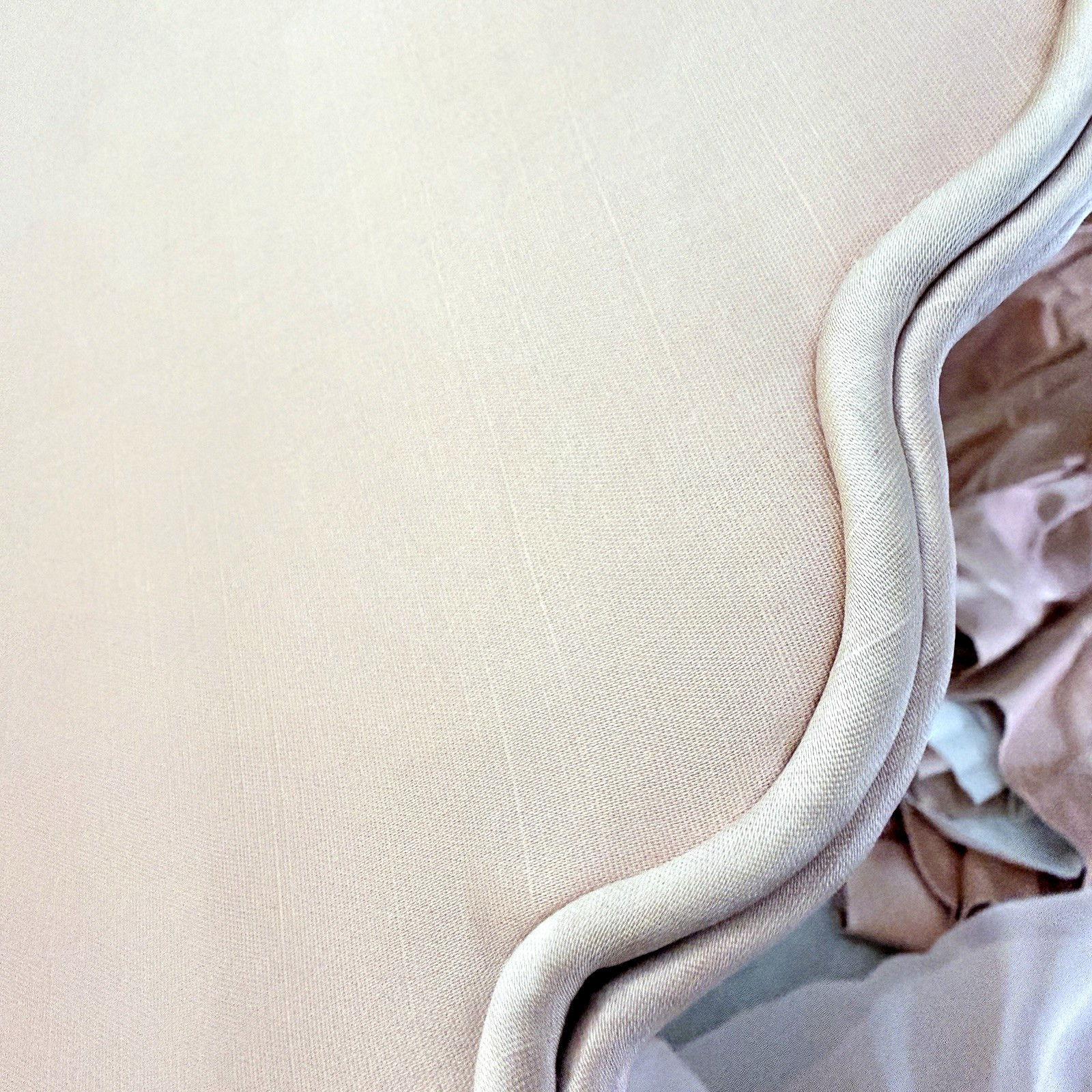 Window Cornice Satin & Silk with Matching Custom Peach Drapery 9 Pieces Total
