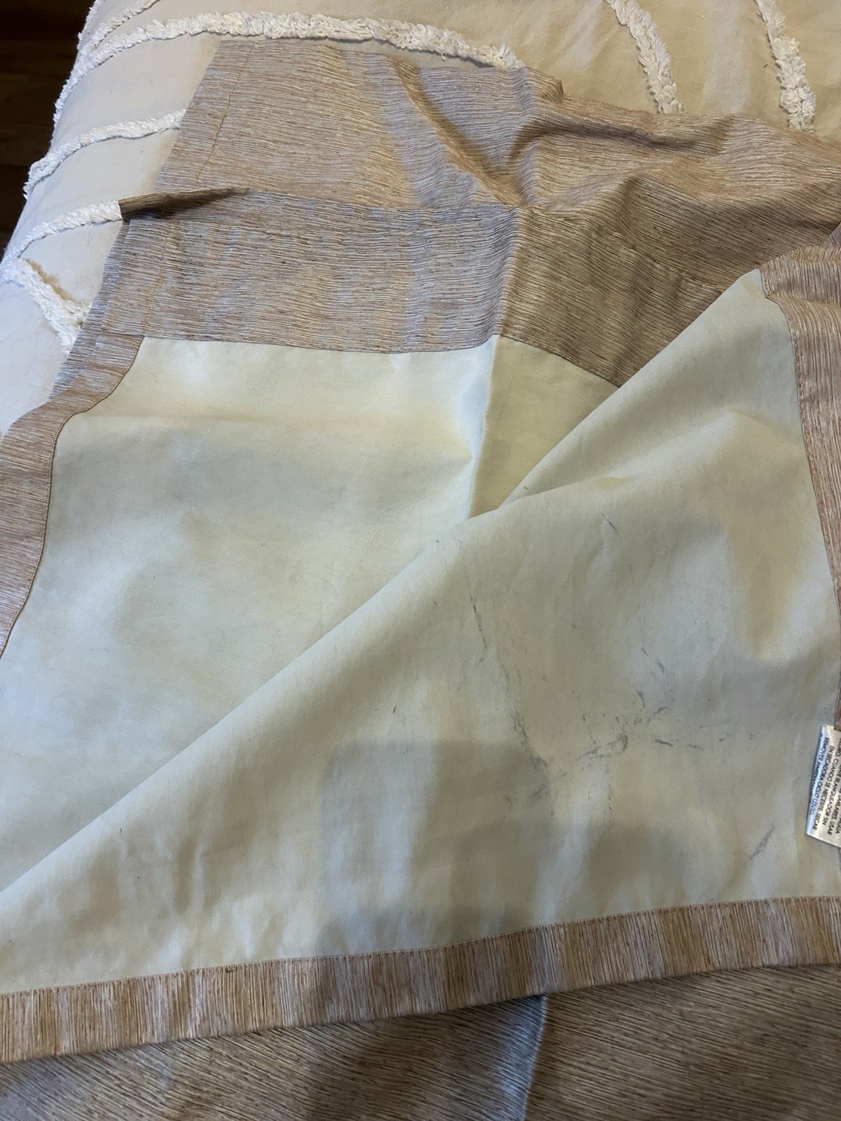 PERI Beige Polyester Rayon Rod Pocket Curtain Panels Modern Solid Opaque