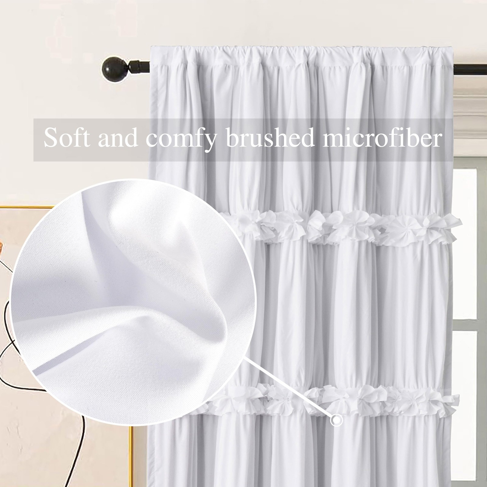 Room Divider Curtains, Boho Ruched Blackout Window Treatments with 3 Rows of …