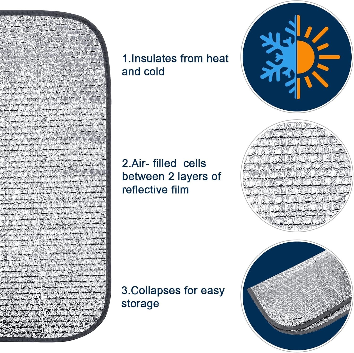 Rv Window Reflective Insulation Roll 16inch*2ft Double Aluminum Foil Heat Bub…