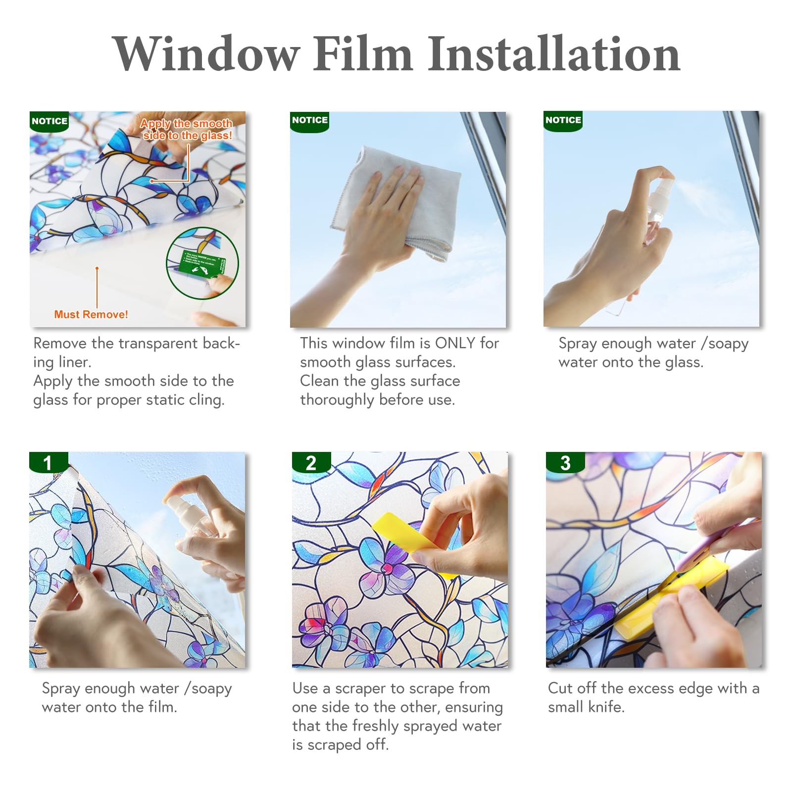 Rainbow Window Privacy Film,Heat Control,UV Blocking,Anti-Glare,Day & Night P…