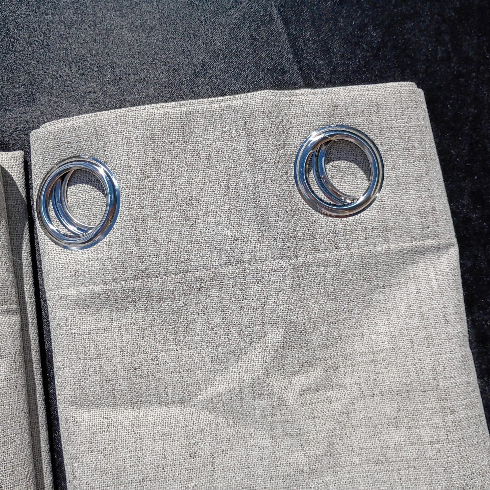 MIULEE Blackout Curtains Gray Tan Faux Linen 51 x 84 Curtain Panel Pair NEW