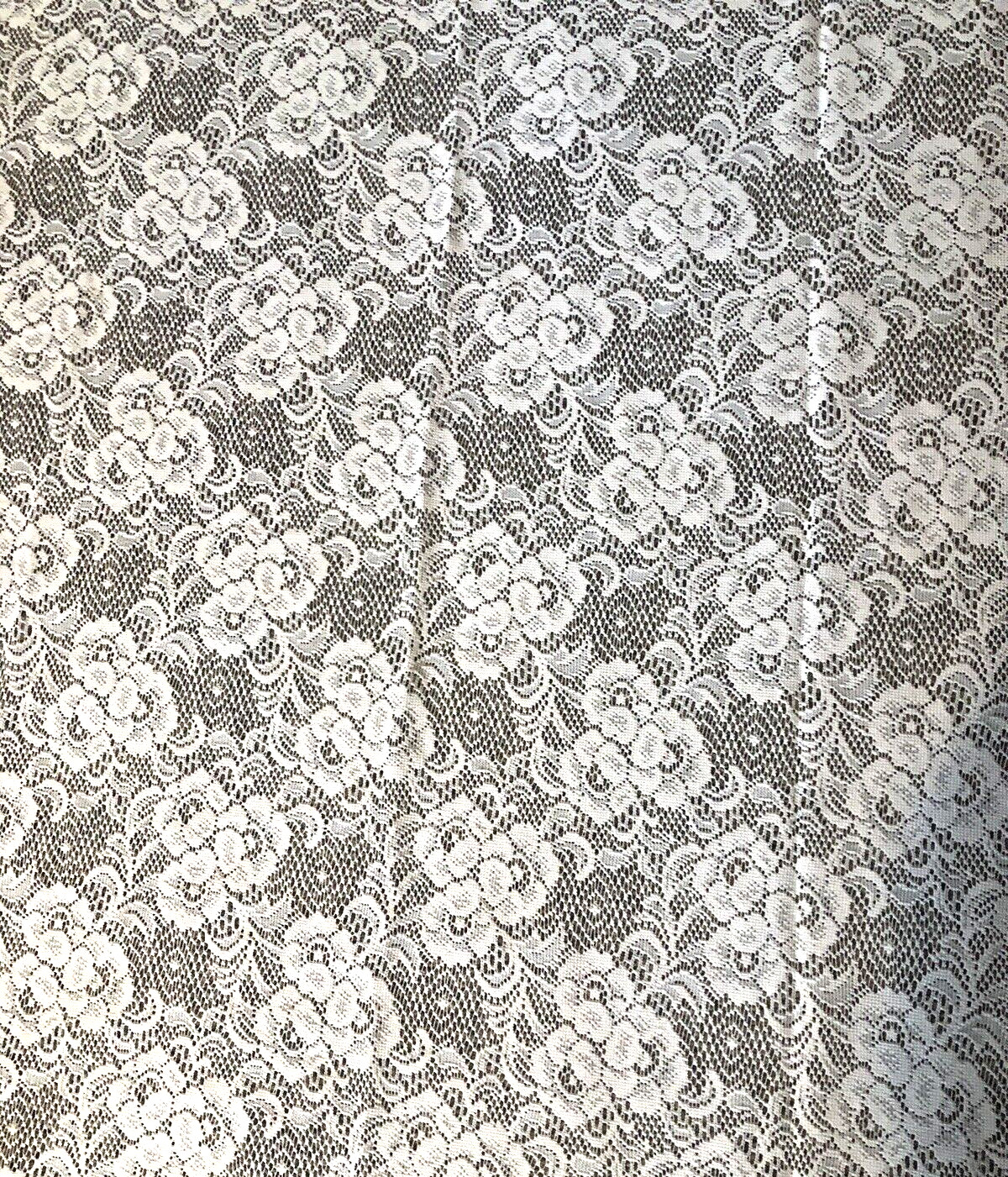 Lace Floral Curtain Panels Each is 40″ w x 62″L Cream/off White) 3/Panels