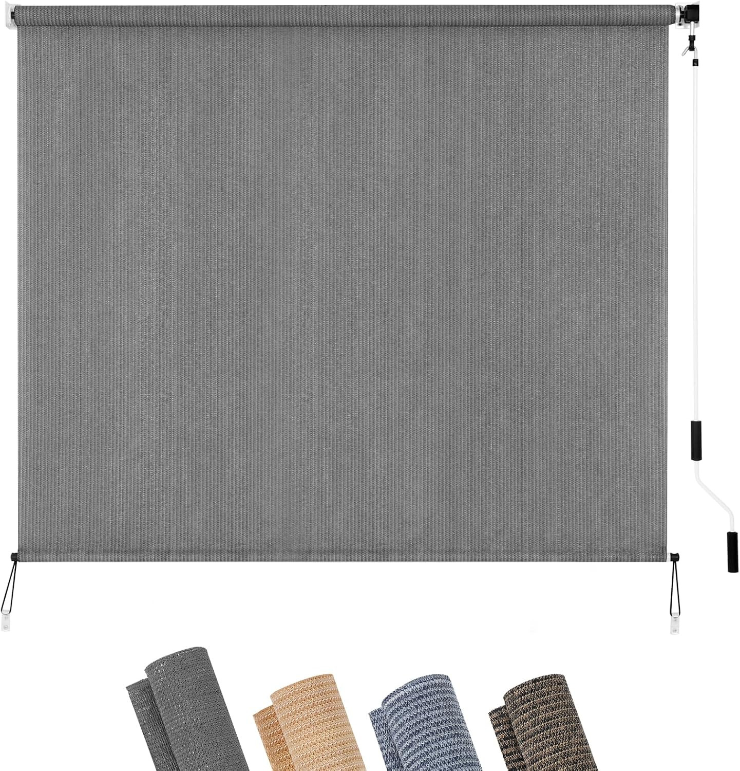 Patio Shades Roll up Outdoor Blind, 10′ W X 8′ H Cordless Sun Shade Privacy Scre