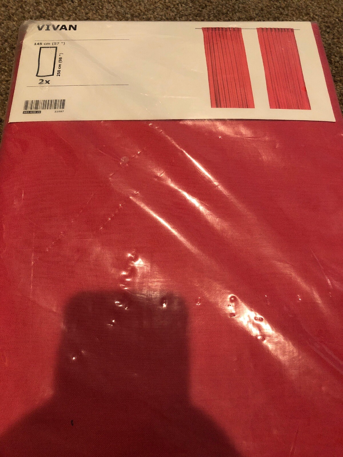 IKEA Vivan Curtains Pink 2 57″ X 98″ 145 X 250cm Two Panels in Poly Cotton NEW