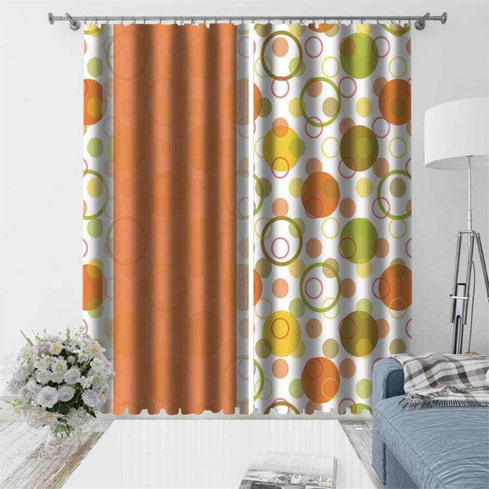 Orange dreamy bubbles everywhere Printing 3D Blockout Curtains Fabric Window