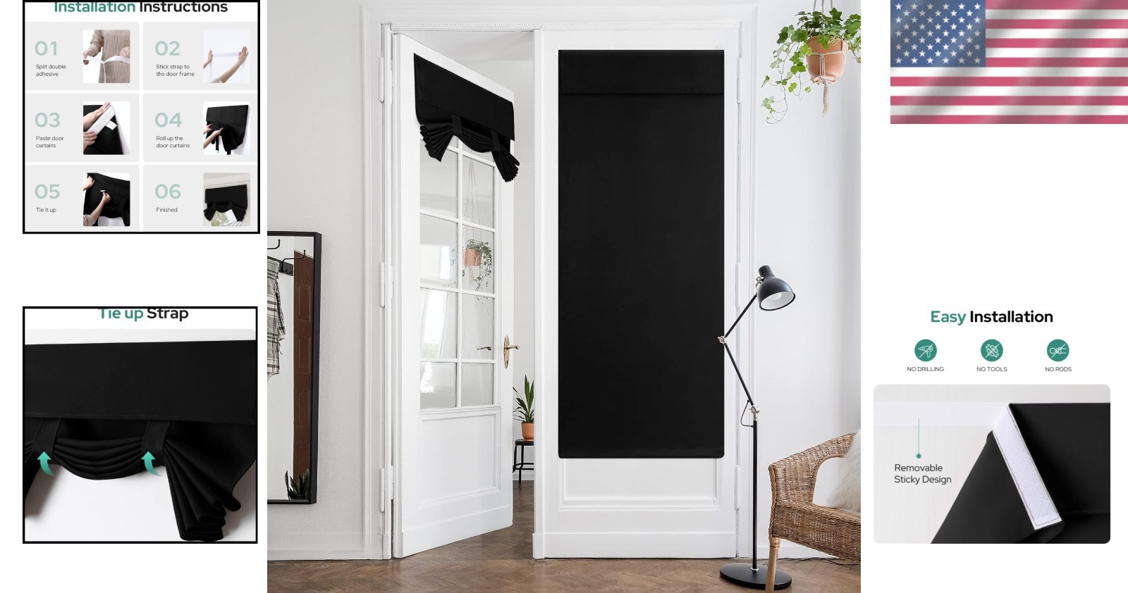 Versatile Blackout Door Curtains 26×68 Inch – Chic Thermal Privacy Solution