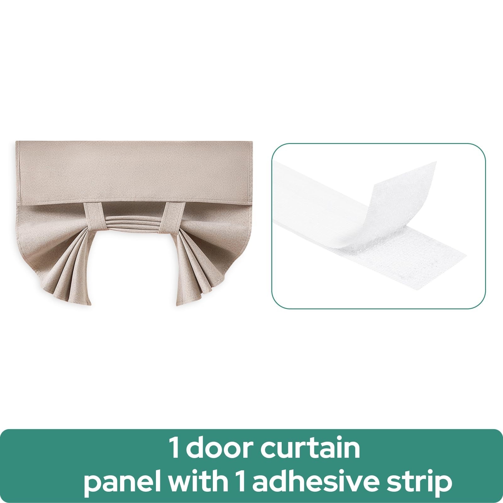 100% Natural Linen Blackout French Door Curtains, 30×68 Inch Thermal Insulated S