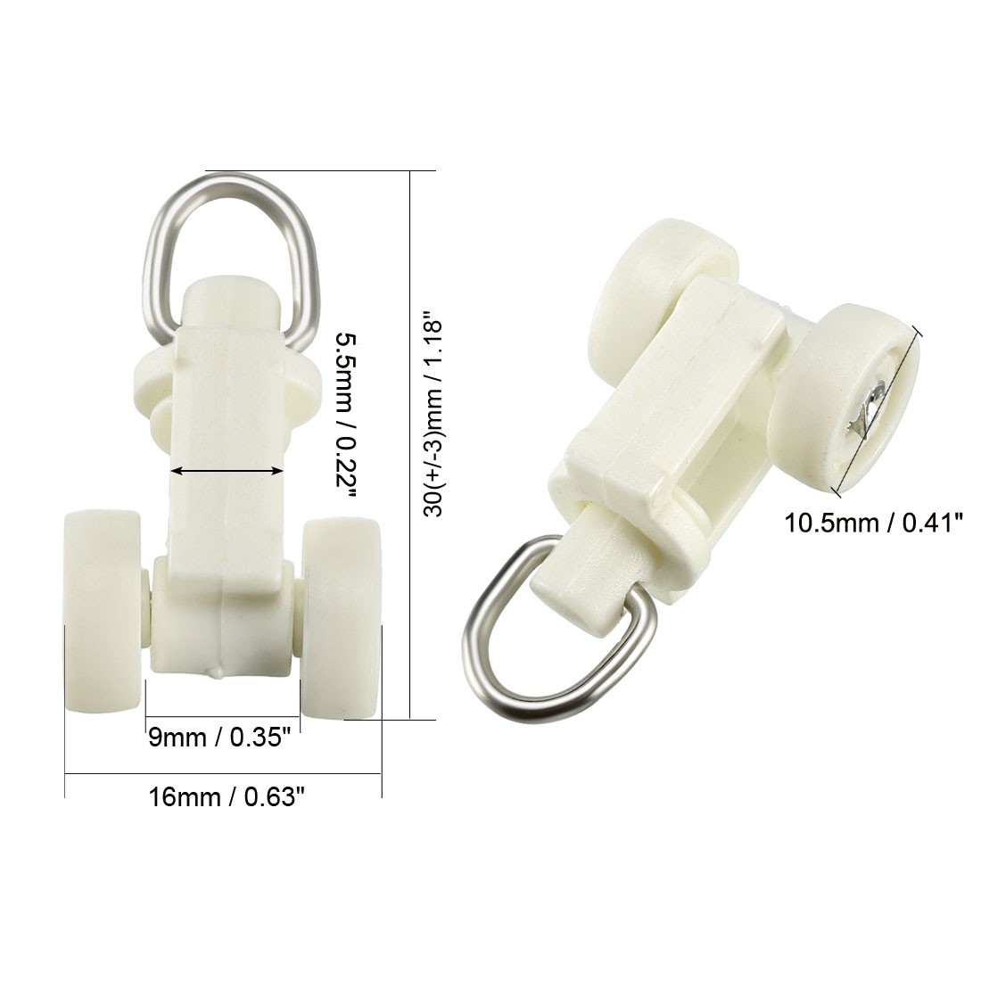 10mm Curtain Track for Plastic Twin Wheeled Carriers Drapery Rail 50Pcs