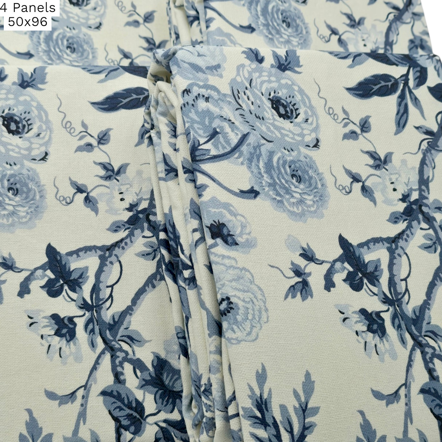Pottery Barn Garden Floral Set Of 4 Curtains Panels 50×96 New