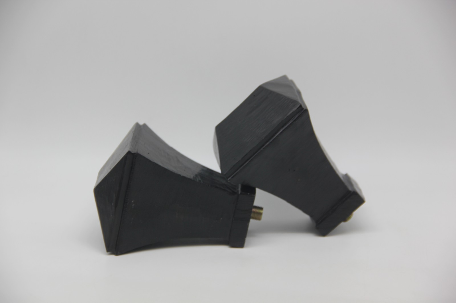 Pottery Barn Cast Iron Square Finials Set Of 2 NWOB Black Heavy