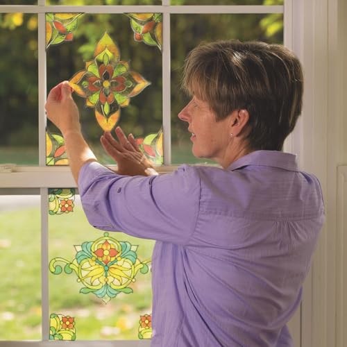 Repositionable and Reuseable Stained Glass Window Clings- Add Beauty to any