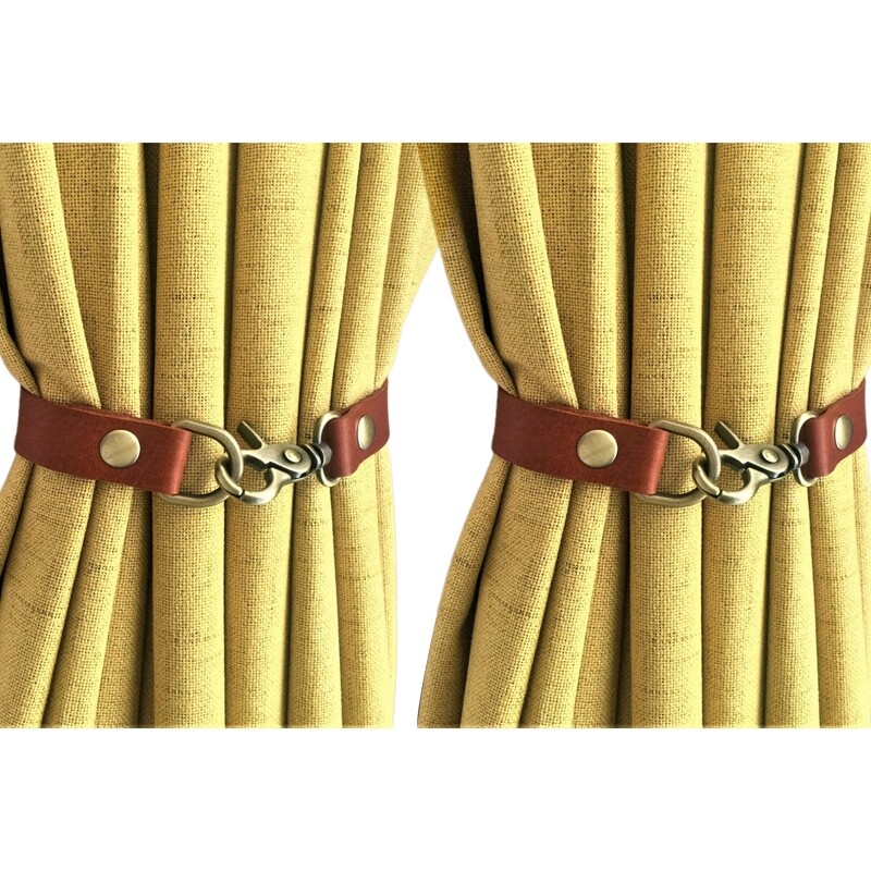 2 Pieces Leather Drapery Tiebacks Window Holdbacks Housewarming Gift