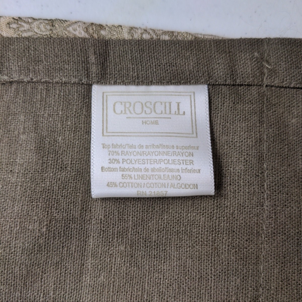 3x Croscill Curtain Valances Brown Paisley Embroidered Layered Tassel 39 x 22.5