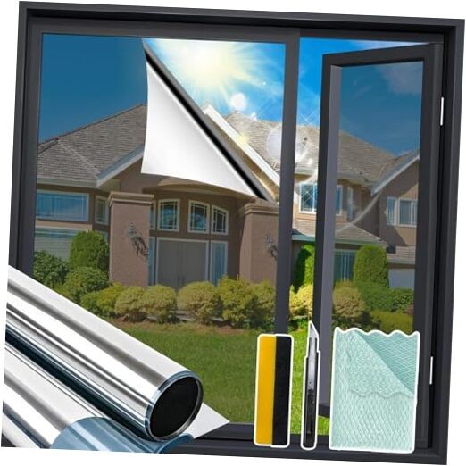 One Way Privacy Window Film, 29.5 x 118 Inch Window Tint 29.5″ x 118″ Silver