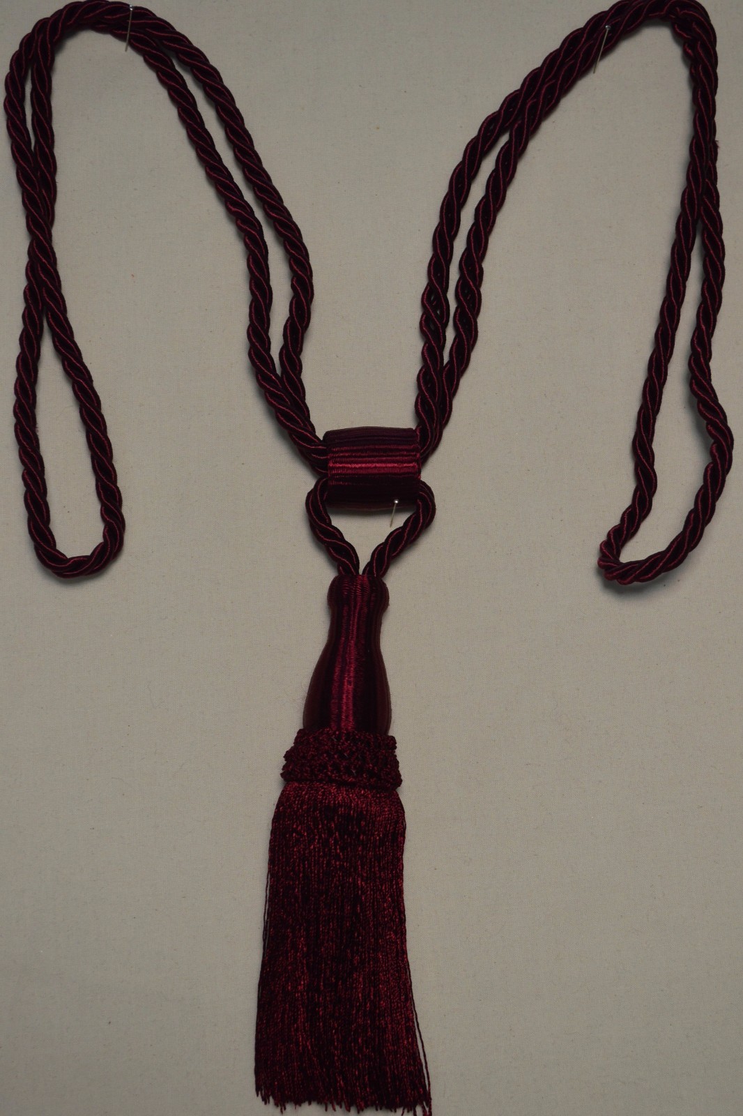 Curtain & Chair Tie Back-Adjustable- 36″spread w/ 7″tassel in 11 Bright colors.