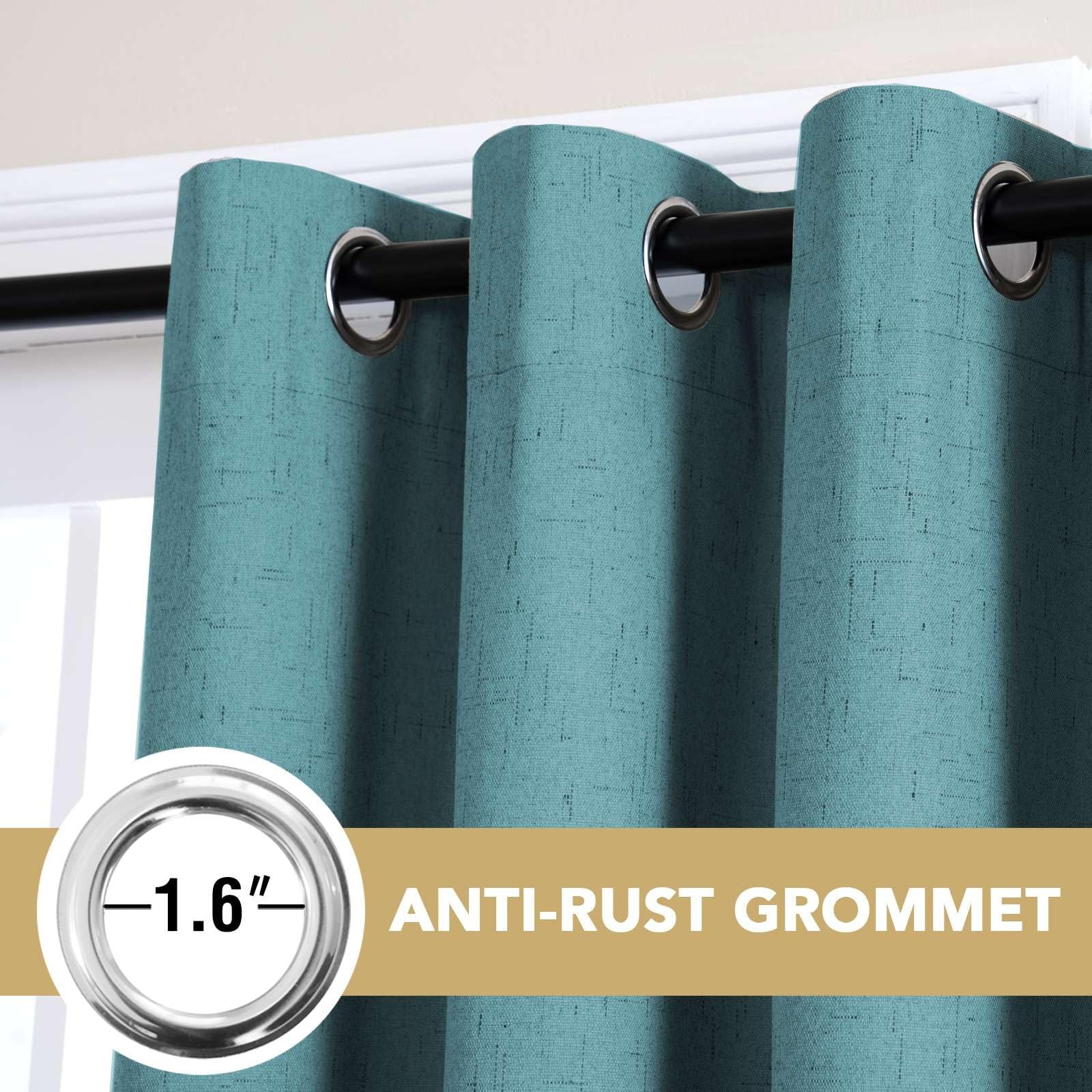 H.Versailtex 100 Blackout Curtains For Bedroom 84 Inches Long Grommet Linen