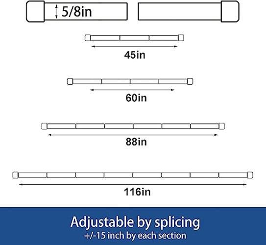 Alskarhem Black Curtain Rods for Windows 30 to 88 Assorted Sizes , Colors