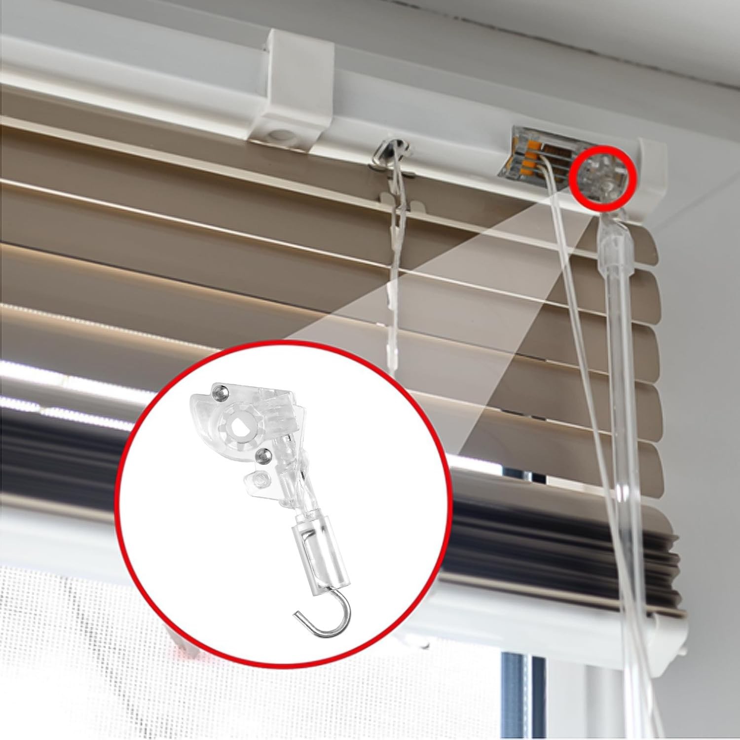 Blind Wand Tilter Control Wand – D-Shaped for 1″ Mini Blinds Head Rail Mechan…