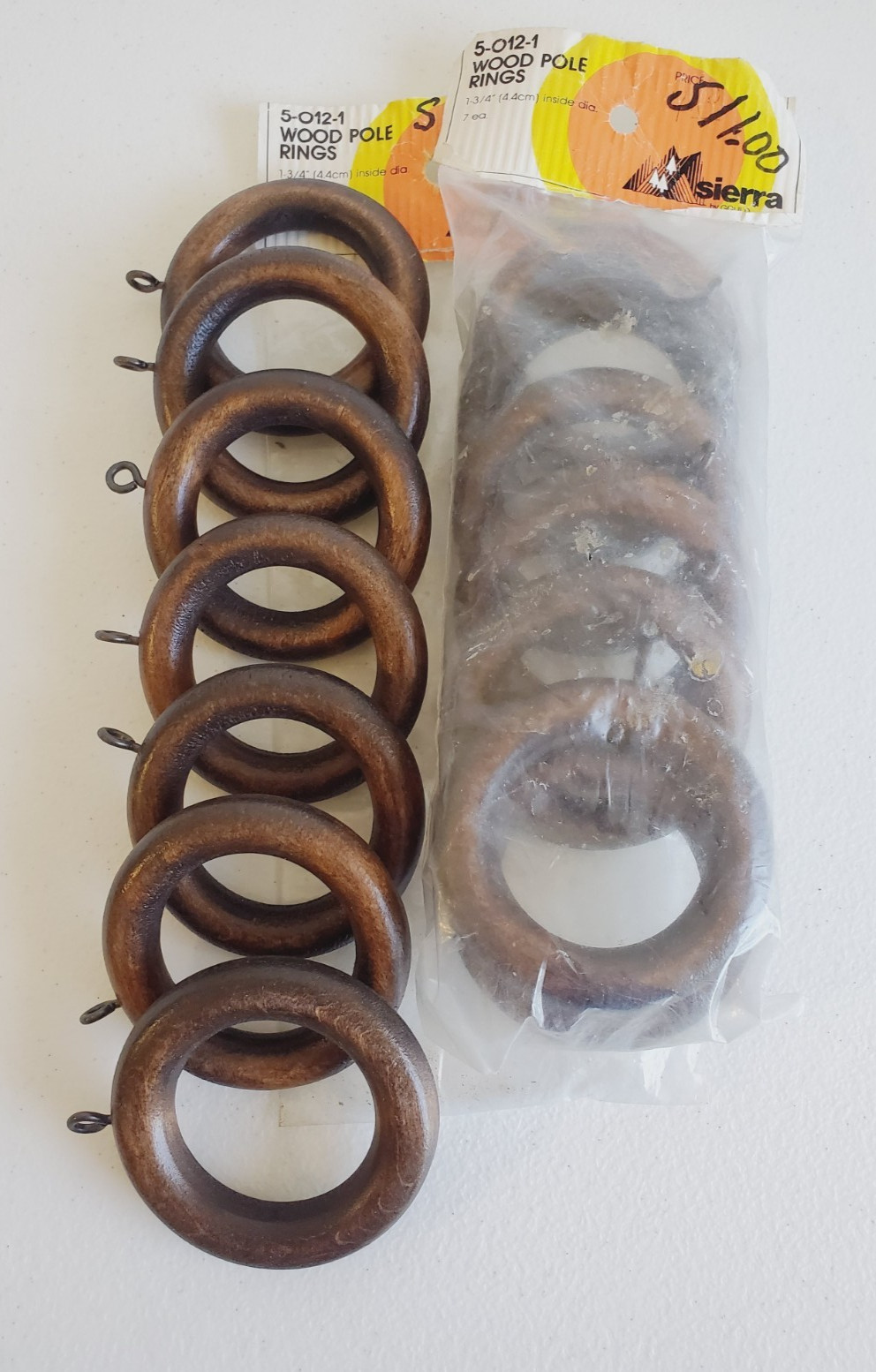 14 SIERRA by GOULD Drapery WOOD Rings Eyelet1 3/4″ Brown Walnut Rustic 5-012-1