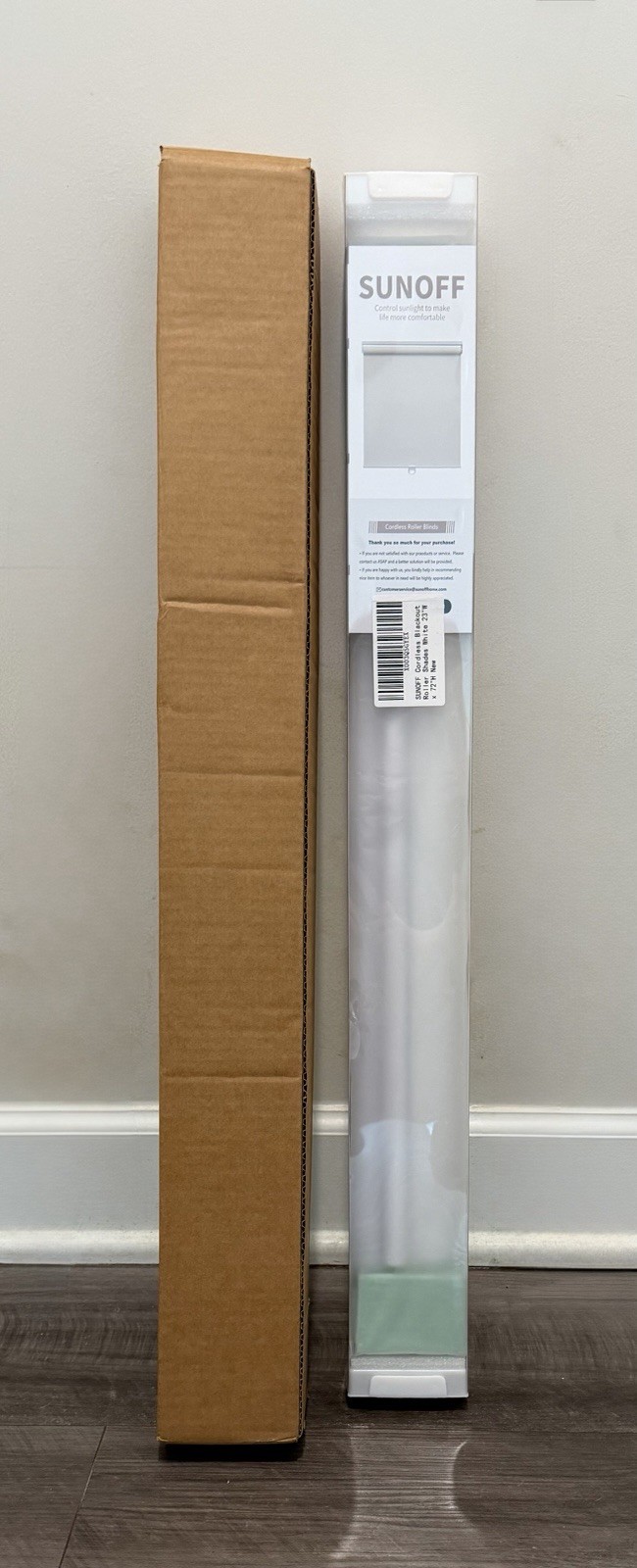 SUNOFF Cordless Blackout Roller Shades 23” W x 72” H