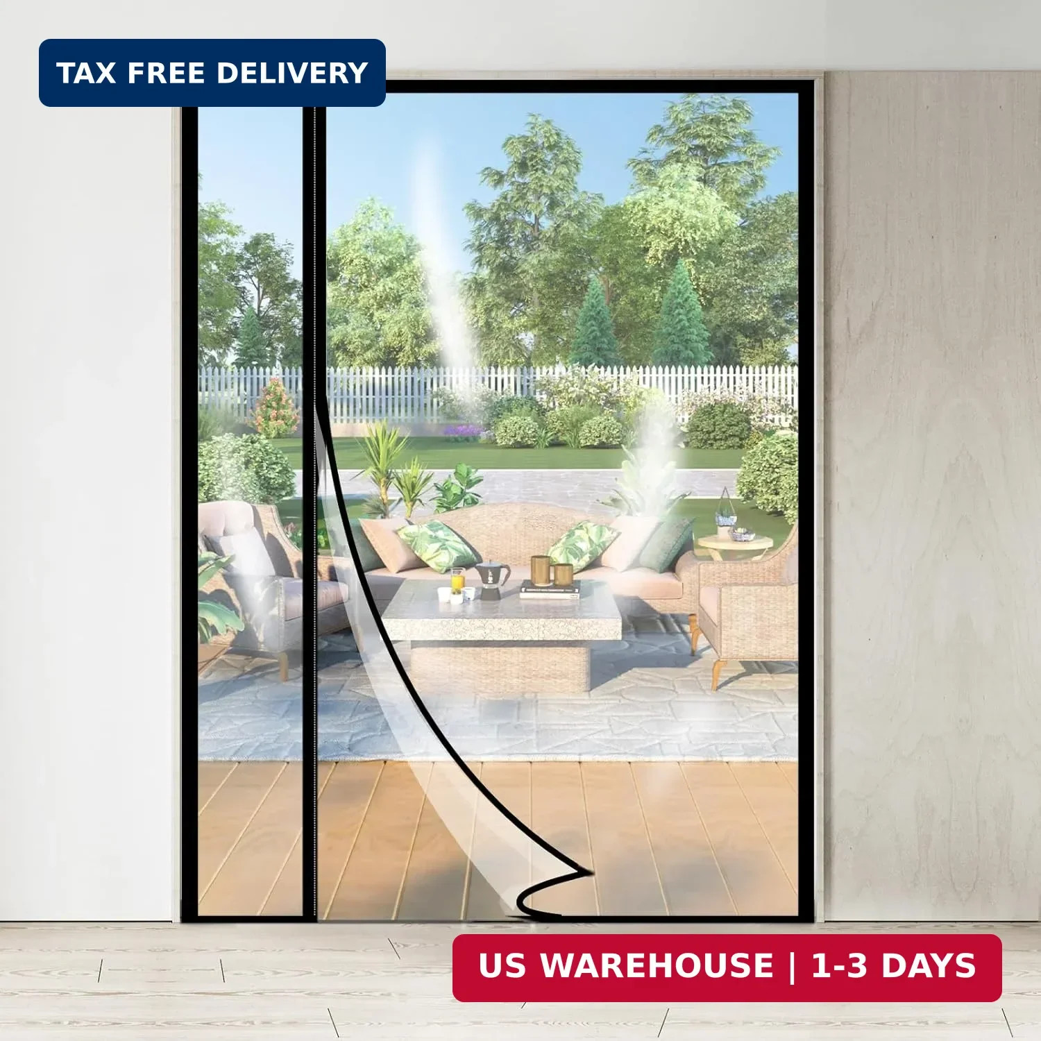 Transparent Insulated Door Curtains, Sunmoxia Reversible Left or Right Side Open