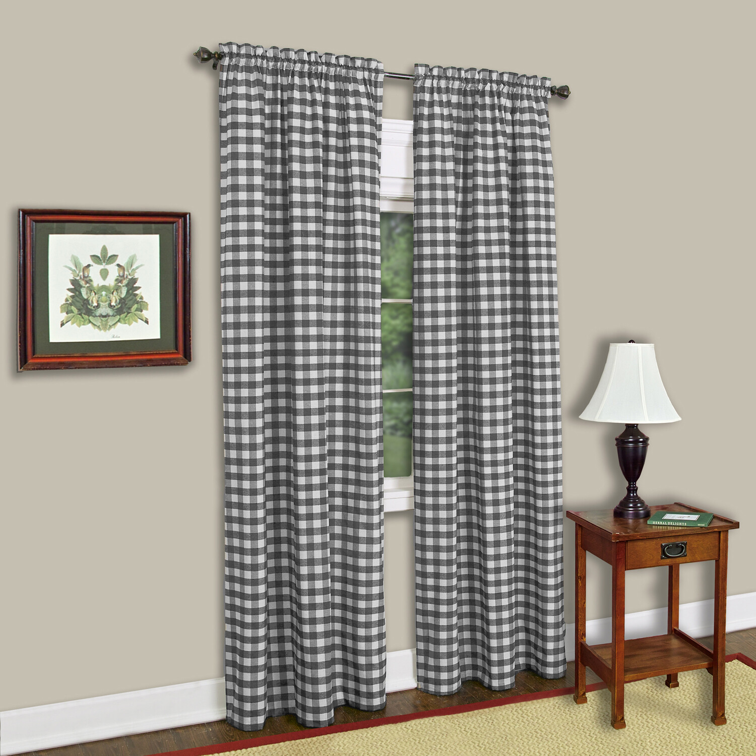 Buffalo Check Gingham Window Panel Single – 42″ x 84″ Assorted Colors