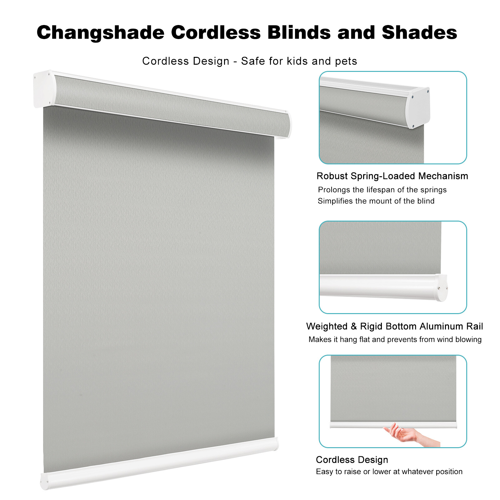 CUSTOM CUT SIZECordless Blackout BLINDS StyleWell Roller Shades – 3 Colors