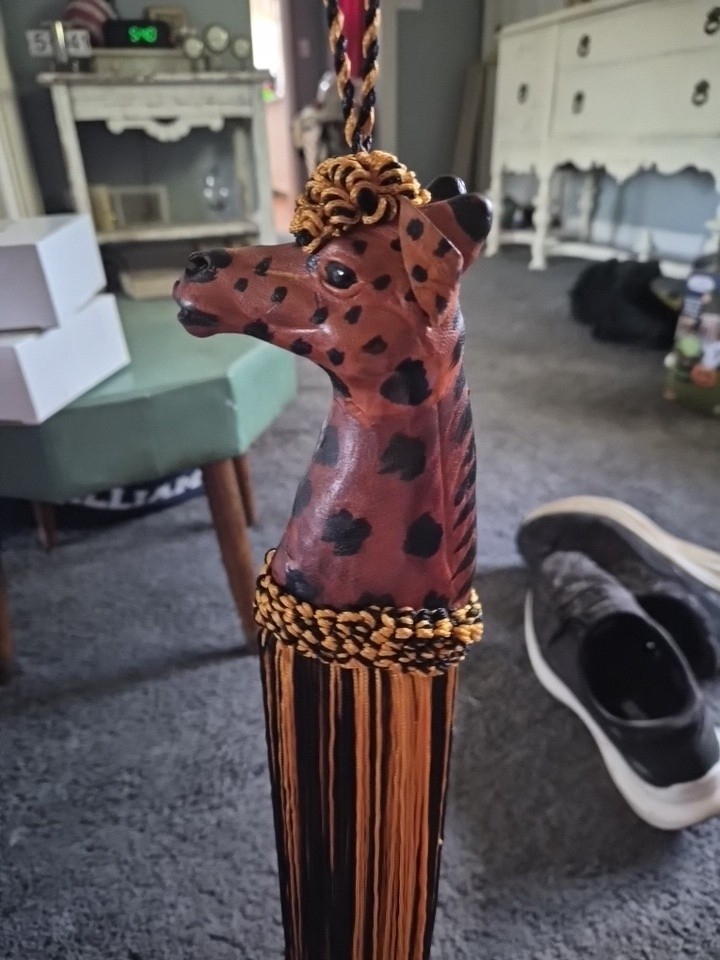 Leather Giraffe Head Rope Curtain Tassels only one