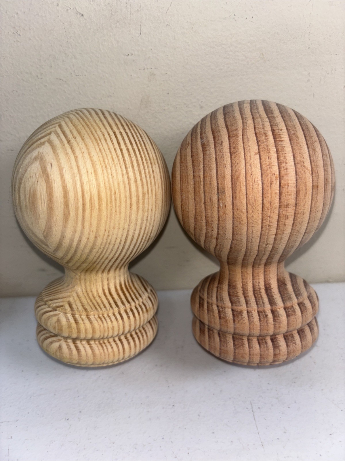Wood Ball Finials for 2 inch Drapery Rods Unfinished Set Of 2 (1 Pair)