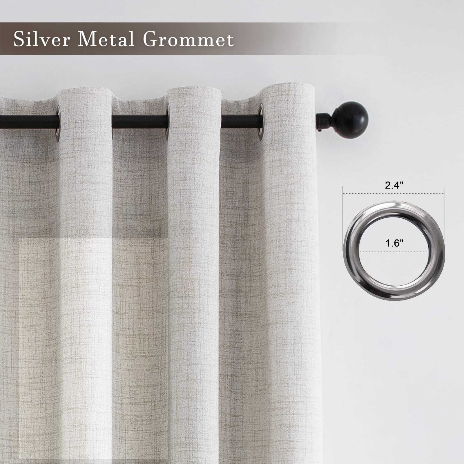 Curtains with eyelets semi free over curtains curtains set of 2, 210x140cm, natural…