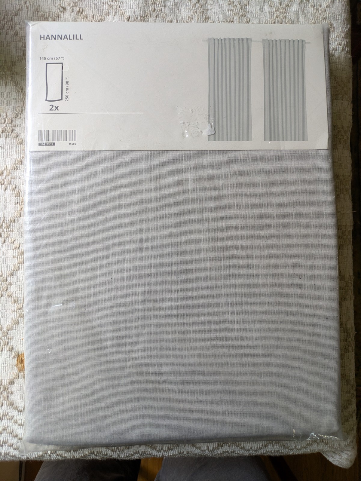 Ikea HANNALILL Curtains 2 Panels (1 Pair) 100% Cotton 57″ x 98″ 104.173.19
