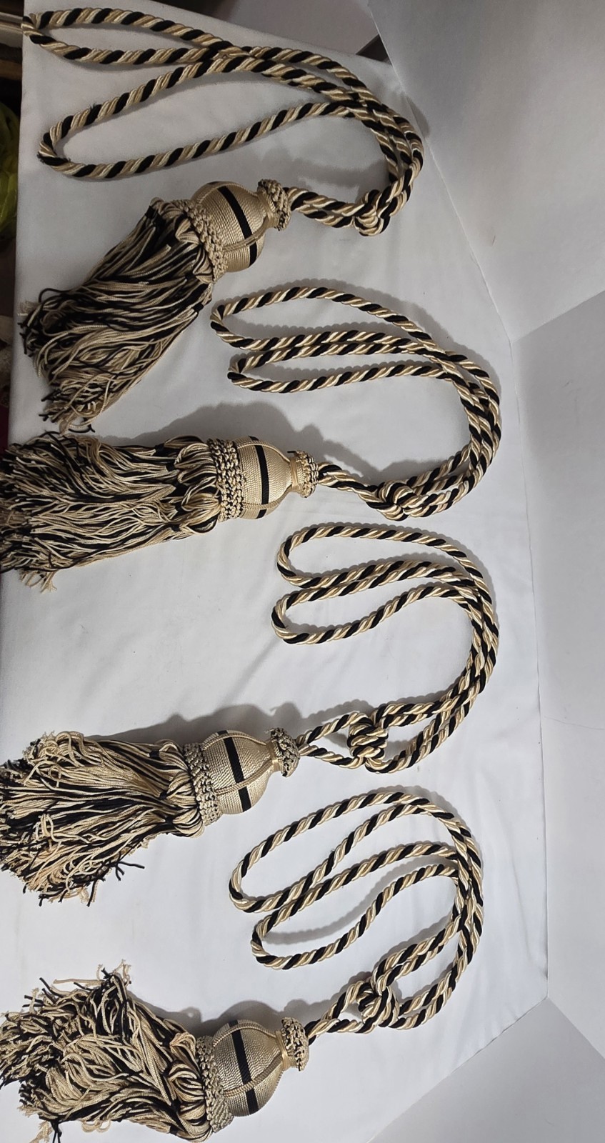 Fancy Large Curtain Tie Back Tassels Gold/Black Color