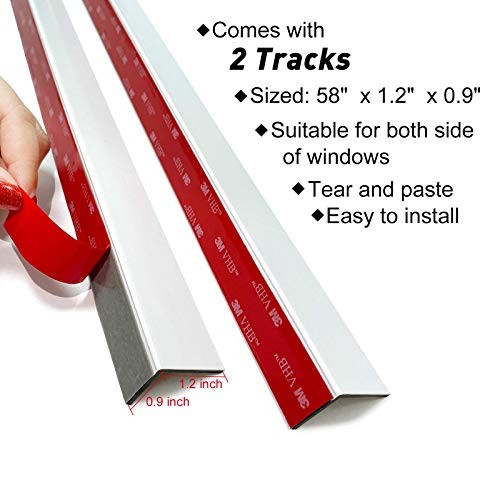 100% Blackout PVC Light Blocking Strips for 58.5″ x 1.2″ x 0.9″ White-2pcs