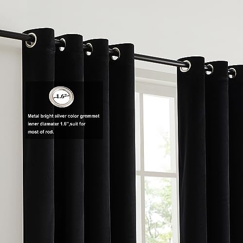 Black Gold Color Block Window Curtains 52″W x 96″L (Pack of 2) Black & Gold