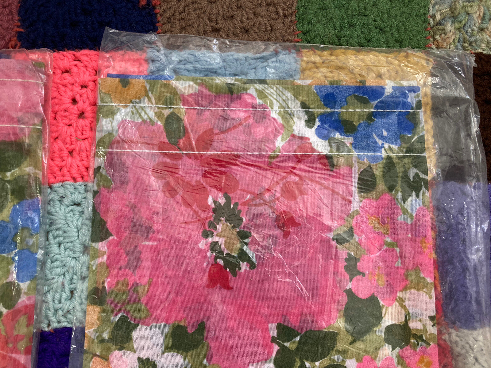 Vintage Curtains Suzy Tailored Tier FLOWERS Lot Of 2 NEW 60” X 11” Pink V264