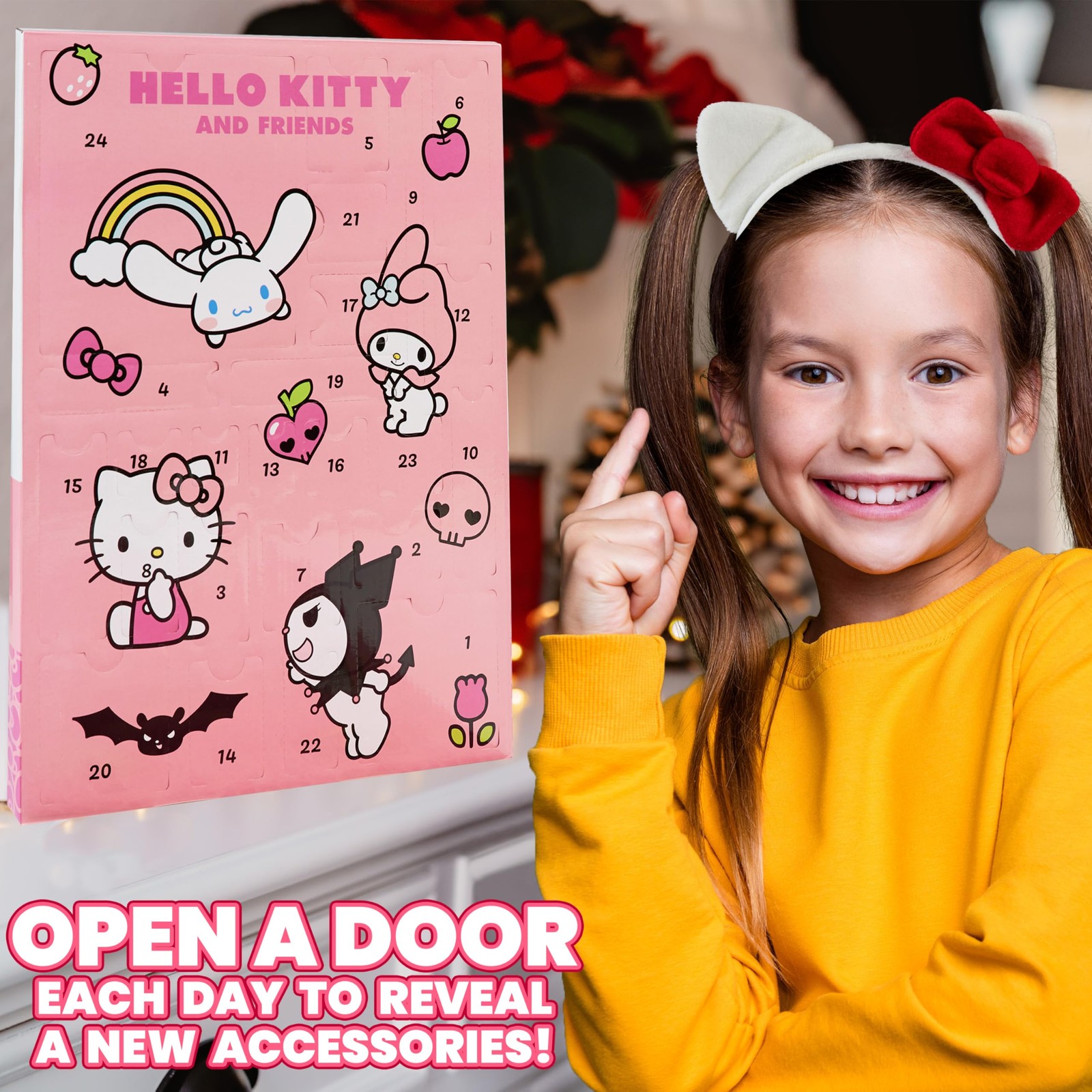Hello Kitty Sanrio Advent Calendar 2025 with Color Your Own Figurines, 24 Fun…