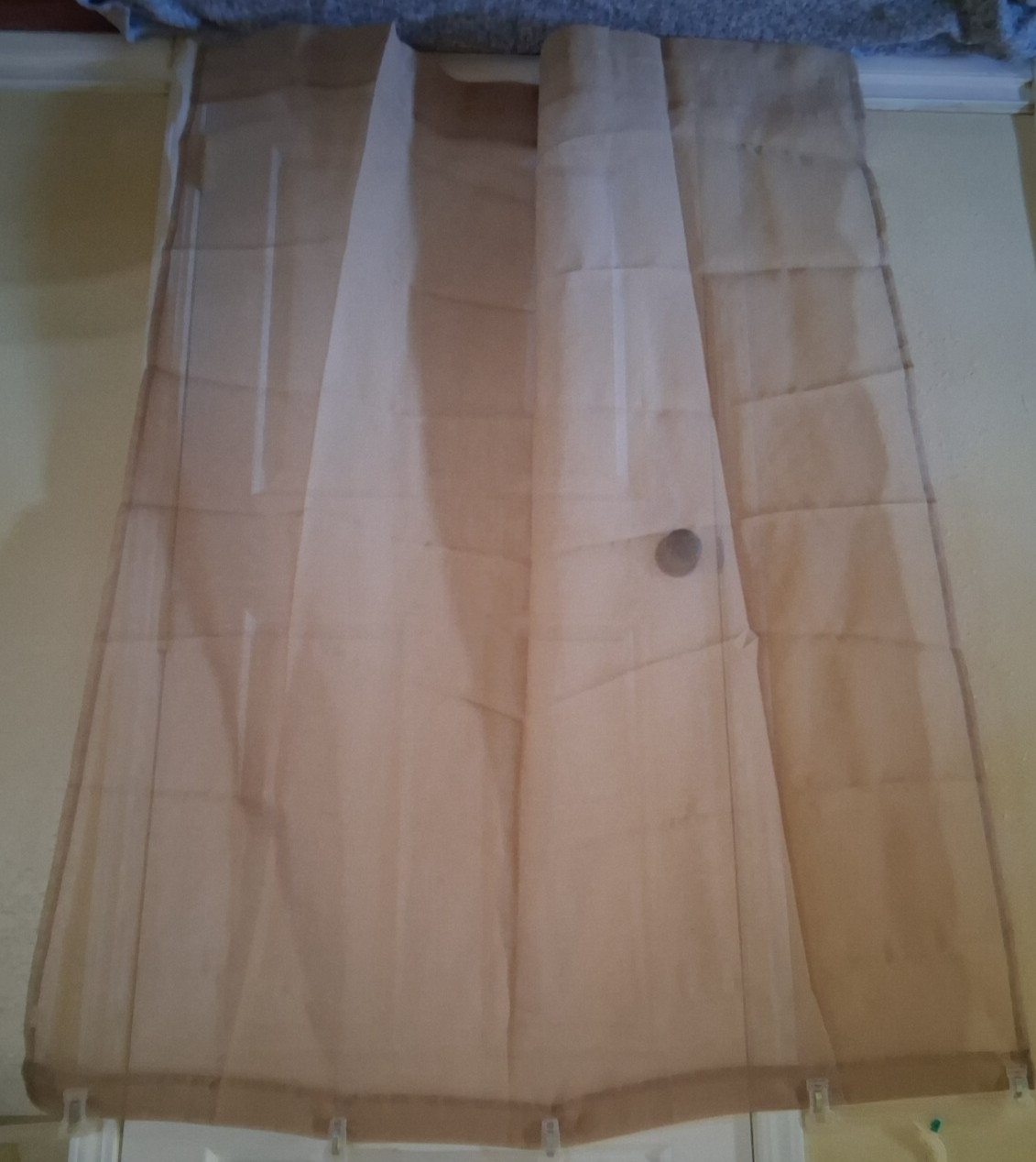 Gold Tan Sand Color Sheer Window Curtains 52″ x 64″ Used set of 2