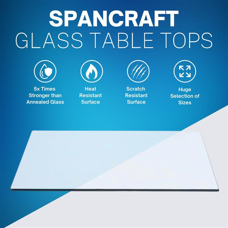 15″ x 40″ Rectangle Tempered Glass Table Top 3/8″ Thick Flat Polish Edge and