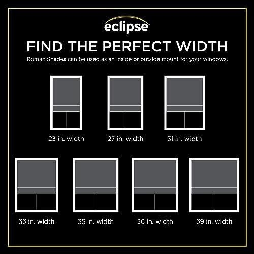 ECLIPSE LANE CORDLESS ROMAN SHADES FOR WINDOWS X 35 IN WIDE X 64 IN LONG – WHITE