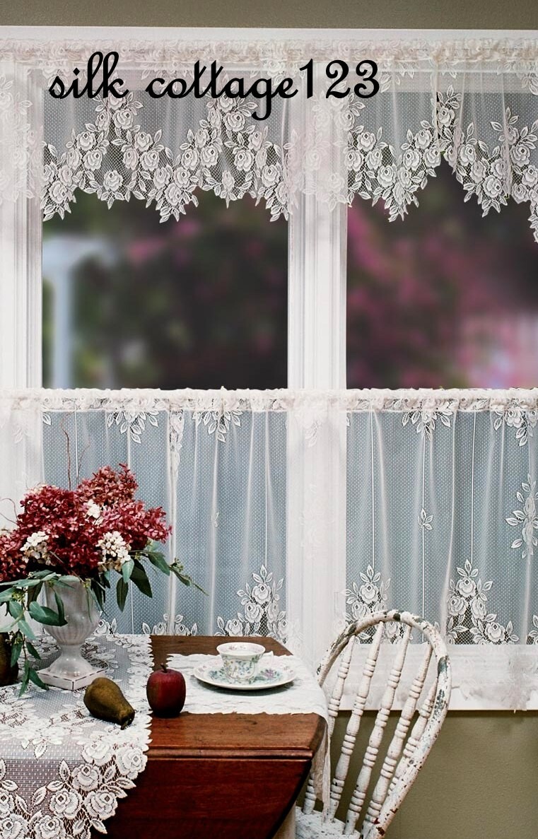 Heritage Lace Tea Rose WHITE Tier 60 x 24 NEW Made USA Free Ship!