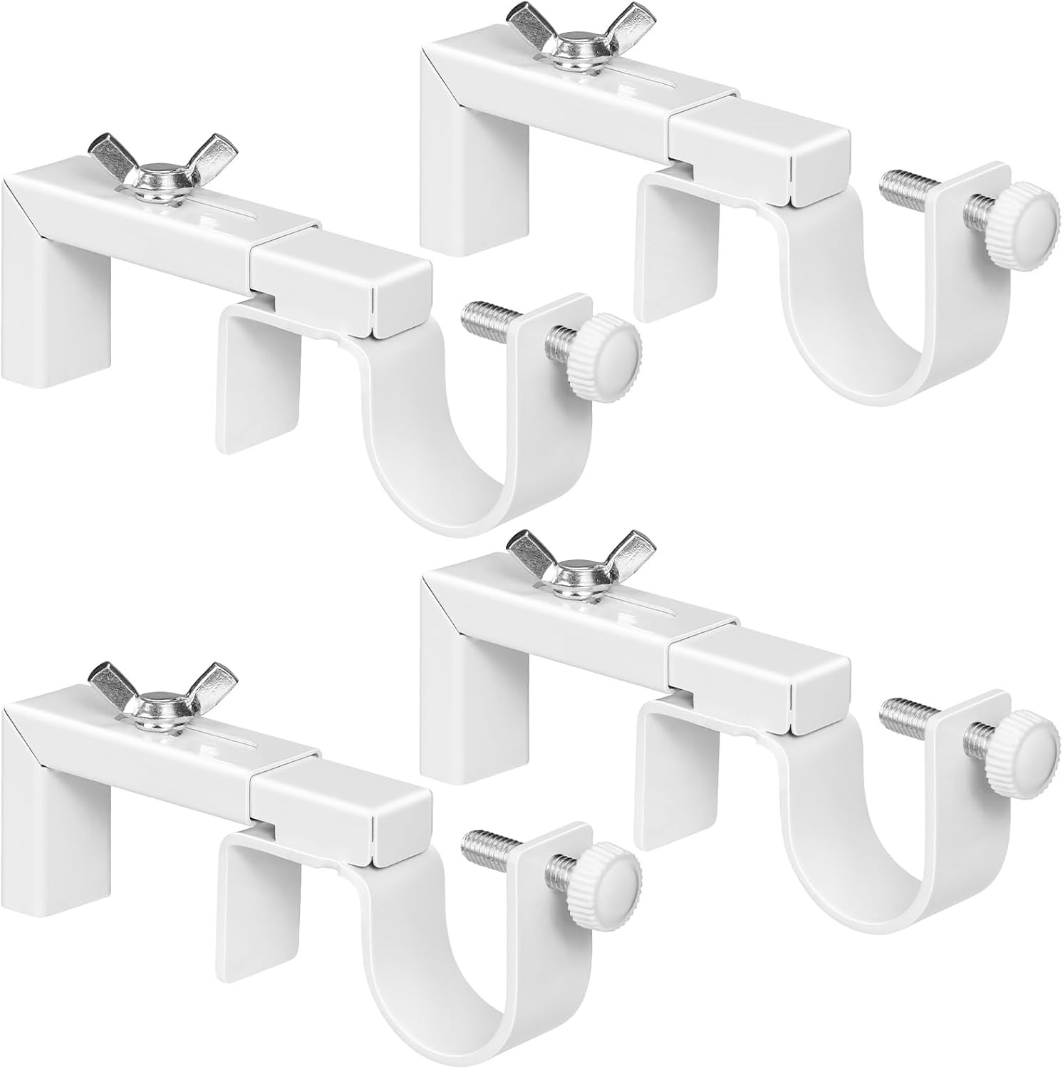 4 Pack Adjustable Curtain Rod Bracket Attachment for outside Mounted Blinds,Fit