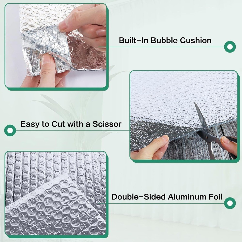 Double Sided Aluminum Foil Bubble Insulation Sheet Reflective Radiant Barrier