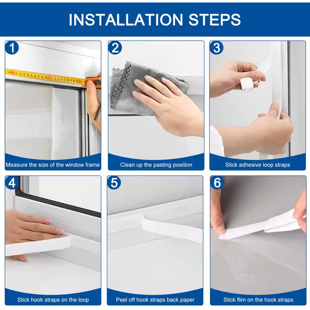 71 In. X 79 In. Indoor Window Insulation Kit for Winter Keep Cold Out