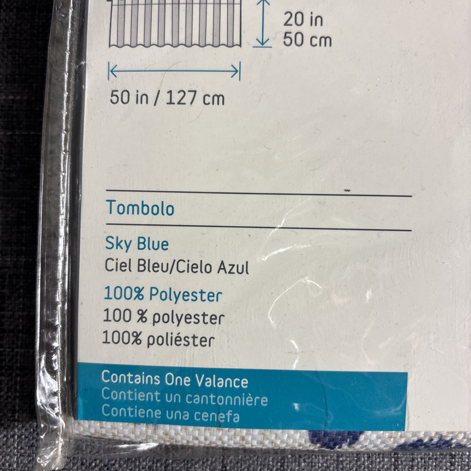 2 Pkg Home Pole Top Valance 50″ x 20″ Window Treatment Sky Blue Decor