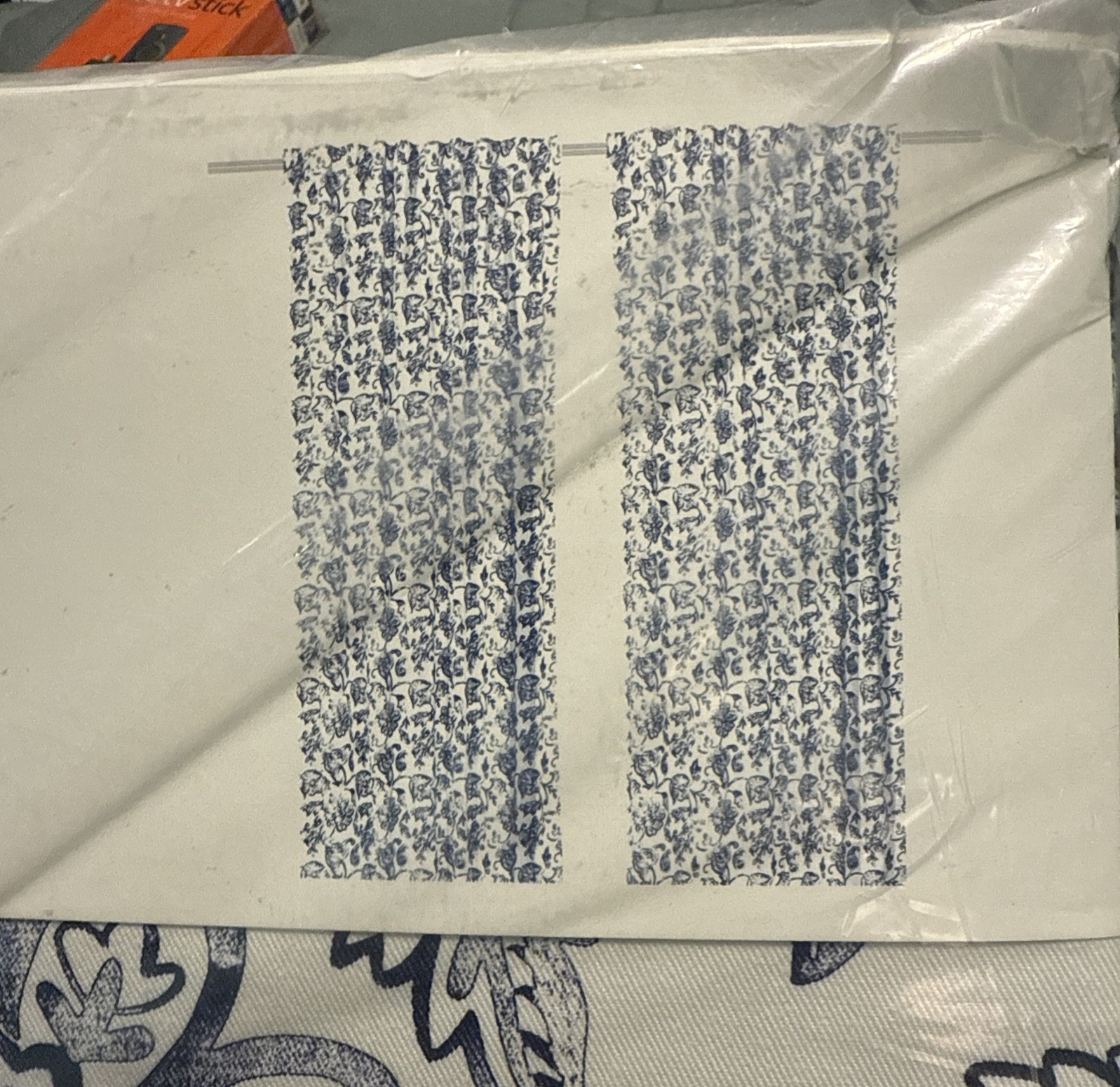 IKEA DOVREFIBBLOR Curtains 1 Pair 2 Panels White Blue 57×118″ NEW Sealed