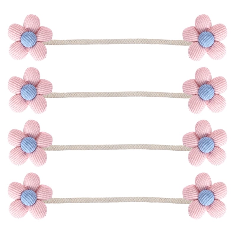 Cute Flower Curtain Ties Decorative Holdbacks Clip for Bedroom Window Drape 4Pcs