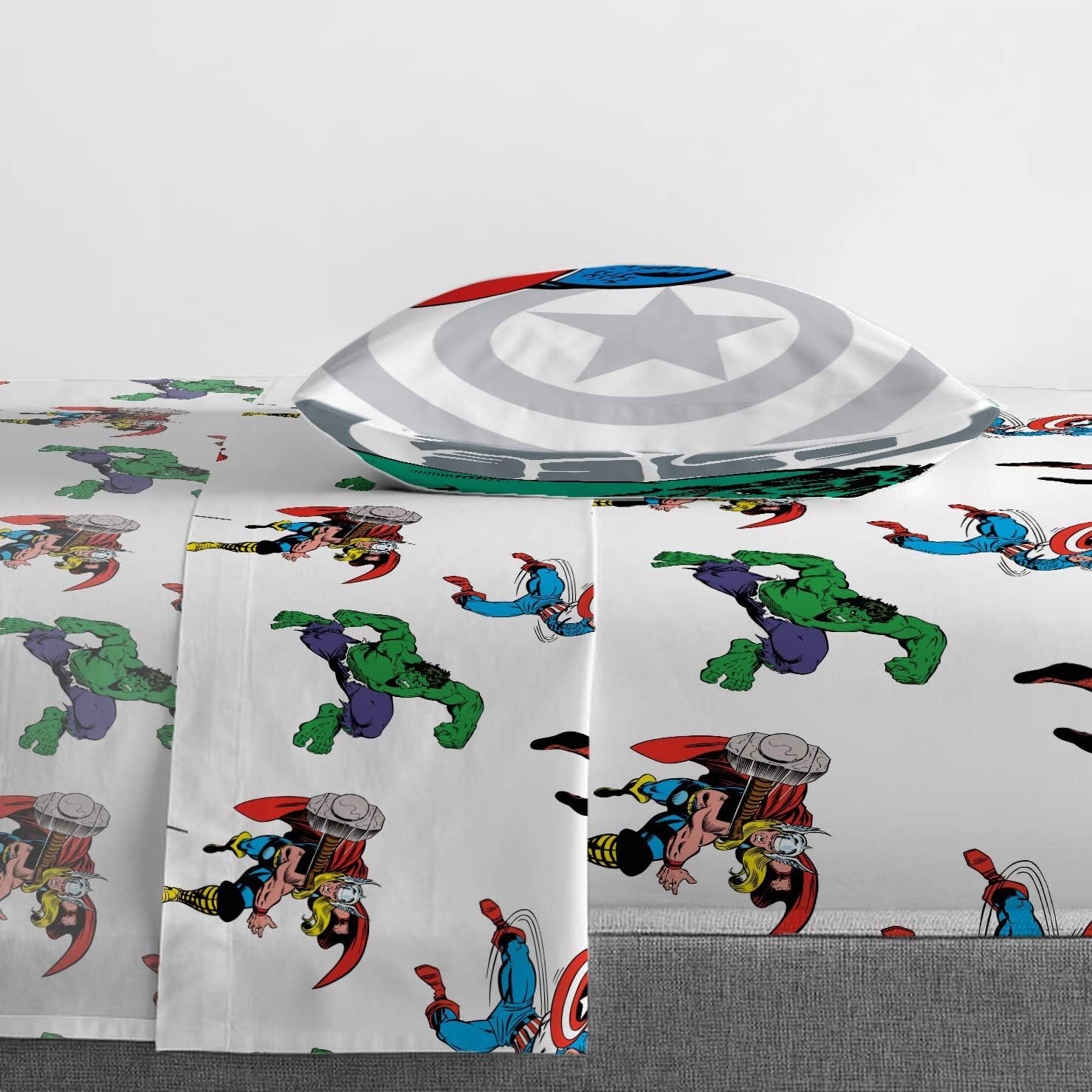 Jay Franco Marvel Avengers Comic Cool Twin Sheet Set – Twin, White –